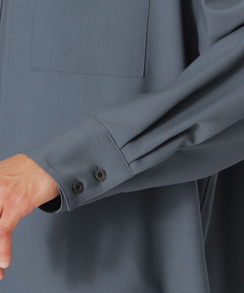 LOVELESS（ラブレス）の「ウールミックスポプリンジップシャツ（シャツ/ブラウス・メンズ・ブラック/ライトブルー・M/L）」の10枚目の写真