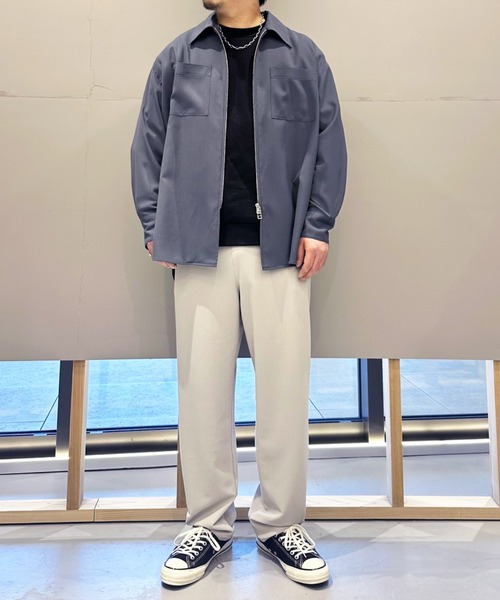 LOVELESS（ラブレス）の「ウールミックスポプリンジップシャツ（シャツ/ブラウス・メンズ・ブラック/ライトブルー・M/L）」の3枚目の写真