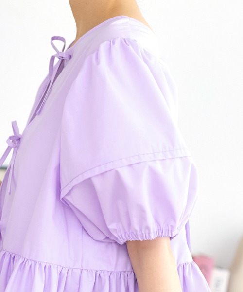 ルイルエブティック RUIRUE BOUTIQUE 【洗える】前後2wayペプラムリボンブラウス （ホワイト） 洗える ｜ 前後2way ペプラム リボン ブラウス ｜ レディース