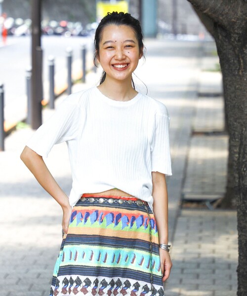 BEAMS BOY（ビームスボーイ）の「ジャガード リブ セーラー Tシャツ（Tシャツ/カットソー・レディース・オフホワイト/グレー/クリーム・ONE SIZE）」の2枚目の写真