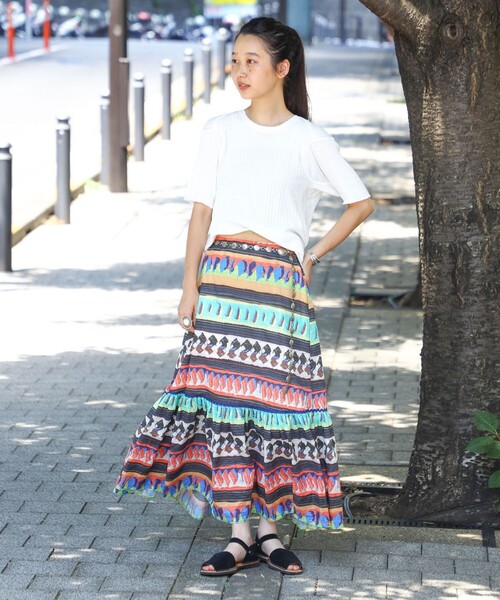 BEAMS BOY（ビームスボーイ）の「ジャガード リブ セーラー Tシャツ（Tシャツ/カットソー・レディース・オフホワイト/グレー/クリーム・ONE SIZE）」の16枚目の写真