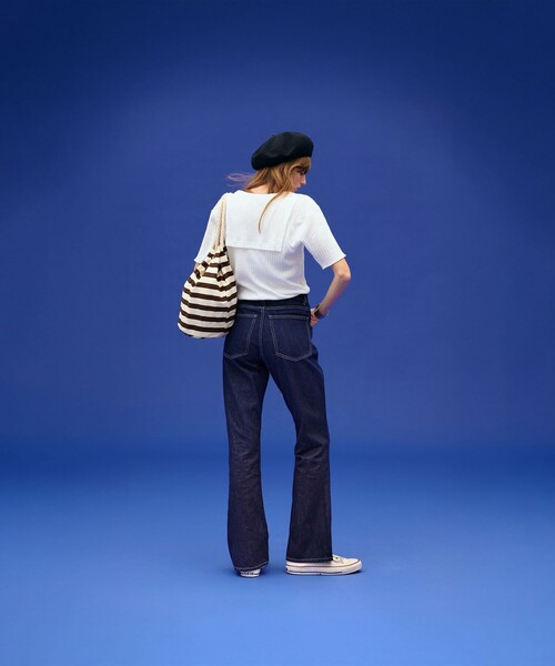 BEAMS BOY（ビームスボーイ）の「ジャガード リブ セーラー Tシャツ（Tシャツ/カットソー・レディース・オフホワイト/グレー/クリーム・ONE SIZE）」の19枚目の写真