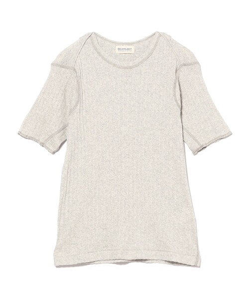 BEAMS BOY（ビームスボーイ）の「ジャガード リブ セーラー Tシャツ（Tシャツ/カットソー・レディース・オフホワイト/グレー/クリーム・ONE SIZE）」の7枚目の写真