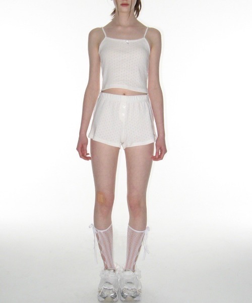 CRANK(クランク)の「【CRANK】LACE EYELET SLEEVELESS / 【クランク】レースアイレットキャミソール(キャミソール・レディース・ホワイト/レッド/ブラック・ONE SIZE)」の12枚目の写真