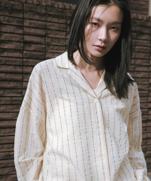URBAN RESEARCH（アーバンリサーチ）の「new basic　インドコットンサッカーストライプシャツ（シャツ/ブラウス・レディース・ライトベージュ/レッド・FREE）」の19枚目の写真
