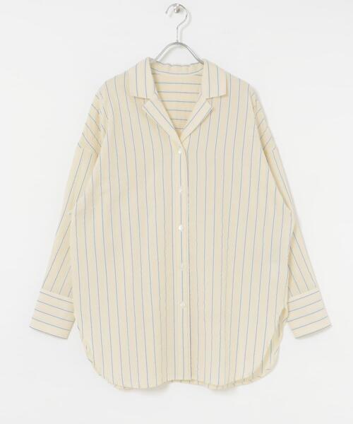 URBAN RESEARCH（アーバンリサーチ）の「new basic　インドコットンサッカーストライプシャツ（シャツ/ブラウス・レディース・ライトベージュ/レッド・FREE）」の4枚目の写真