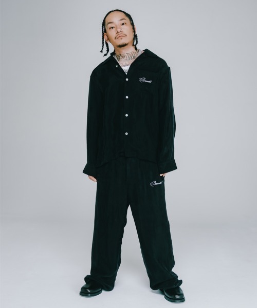 BREATH(ブレス)の「【BREATH / ブレス】SCRIPT LOGO SATIN SHIRT / ブラック [BR25SS-(シャツ/ブラウス・メンズ・ブラック・M/L)」の13枚目の写真