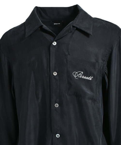 BREATH(ブレス)の「【BREATH / ブレス】SCRIPT LOGO SATIN SHIRT / ブラック [BR25SS-(シャツ/ブラウス・メンズ・ブラック・M/L)」の8枚目の写真