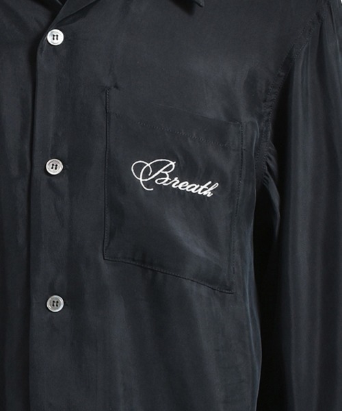BREATH(ブレス)の「【BREATH / ブレス】SCRIPT LOGO SATIN SHIRT / ブラック [BR25SS-(シャツ/ブラウス・メンズ・ブラック・M/L)」の5枚目の写真