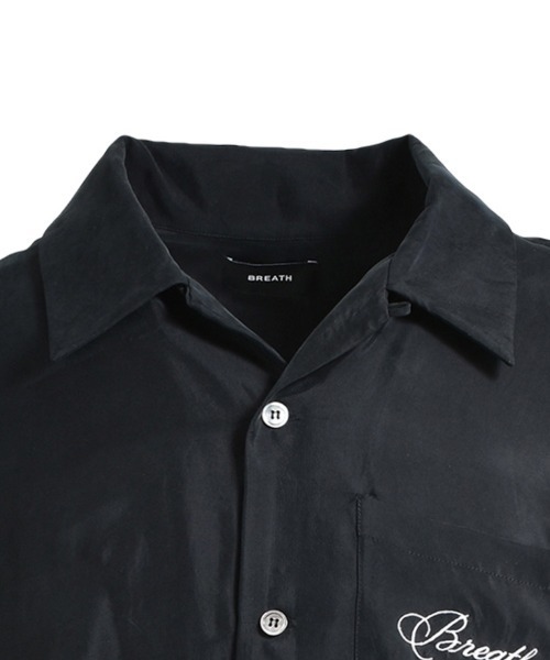 BREATH(ブレス)の「【BREATH / ブレス】SCRIPT LOGO SATIN SHIRT / ブラック [BR25SS-(シャツ/ブラウス・メンズ・ブラック・M/L)」の4枚目の写真
