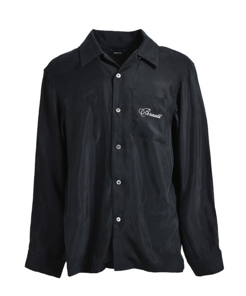 BREATH(ブレス)の「【BREATH / ブレス】SCRIPT LOGO SATIN SHIRT / ブラック [BR25SS-(シャツ/ブラウス・メンズ・ブラック・M/L)」の3枚目の写真