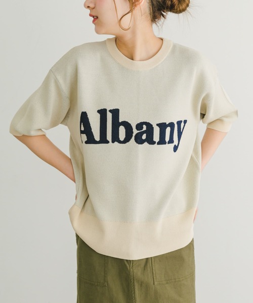 ITEMS URBANRESEARCH（アイテムズ アーバンリサーチ）の「ソウバリロゴニット（ニット/セーター・レディース・ネイビー/オレンジ/オフホワイト・FREE）」の4枚目の写真