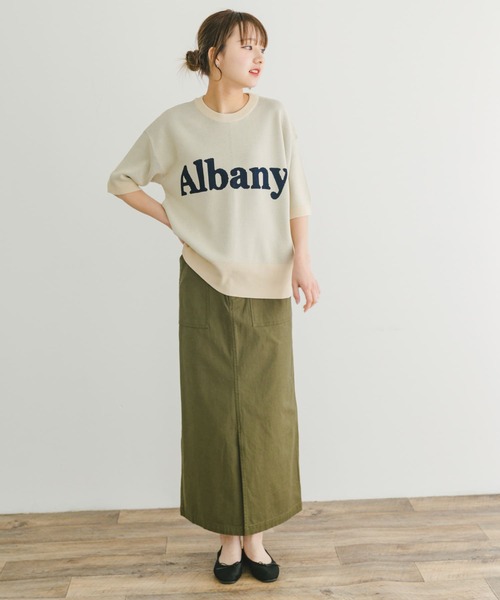 ITEMS URBANRESEARCH（アイテムズ アーバンリサーチ）の「ソウバリロゴニット（ニット/セーター・レディース・ネイビー/オレンジ/オフホワイト・FREE）」の6枚目の写真