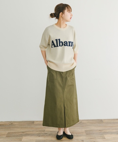 ITEMS URBANRESEARCH（アイテムズ アーバンリサーチ）の「ソウバリロゴニット（ニット/セーター・レディース・ネイビー/オレンジ/オフホワイト・FREE）」の7枚目の写真