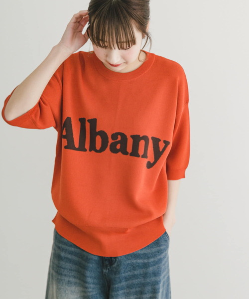 ITEMS URBANRESEARCH（アイテムズ アーバンリサーチ）の「ソウバリロゴニット（ニット/セーター・レディース・ネイビー/オレンジ/オフホワイト・FREE）」の8枚目の写真