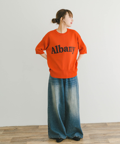 ITEMS URBANRESEARCH（アイテムズ アーバンリサーチ）の「ソウバリロゴニット（ニット/セーター・レディース・ネイビー/オレンジ/オフホワイト・FREE）」の12枚目の写真