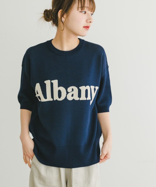 ITEMS URBANRESEARCH（アイテムズ アーバンリサーチ）の「ソウバリロゴニット（ニット/セーター・レディース・ネイビー/オレンジ/オフホワイト・FREE）」の13枚目の写真