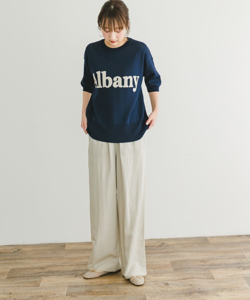 ITEMS URBANRESEARCH（アイテムズ アーバンリサーチ）の「ソウバリロゴニット（ニット/セーター・レディース・ネイビー/オレンジ/オフホワイト・FREE）」の14枚目の写真