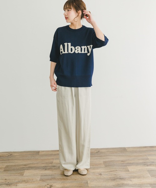 ITEMS URBANRESEARCH（アイテムズ アーバンリサーチ）の「ソウバリロゴニット（ニット/セーター・レディース・ネイビー/オレンジ/オフホワイト・FREE）」の15枚目の写真