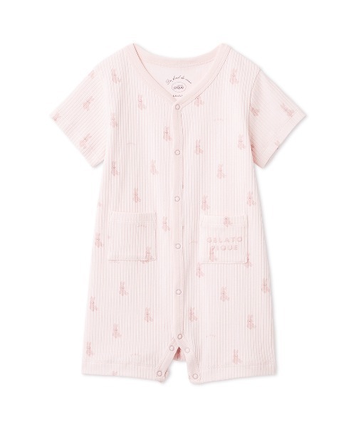gelato pique(ジェラートピケ)の「【BABY】ぬいぐるみ柄ロンパース(ロンパース・キッズ・ベージュ/オフホワイト/ピンク/ラベンダー/ミント/ブルー/ライトピンク・80/70)」の7枚目の写真