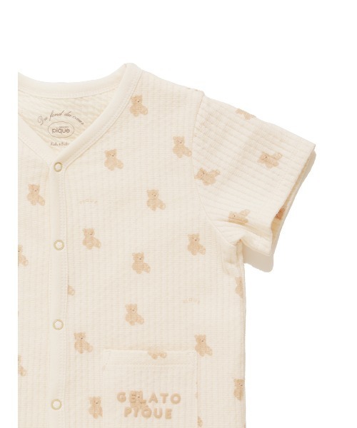 【新品未使用】gelato pique ジェラートピケ 米ぬか 接結ロンパース セール】【販路限定】【BABY】ストライプガーゼロンパース
