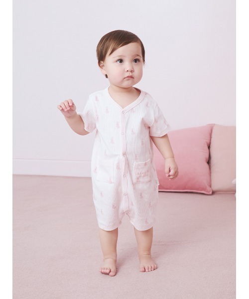 gelato pique(ジェラートピケ)の「【BABY】ぬいぐるみ柄ロンパース(ロンパース・キッズ・ベージュ/オフホワイト/ピンク/ラベンダー/ミント/ブルー/ライトピンク・80/70)」の19枚目の写真