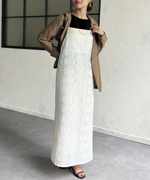 セール】カーテンレースキャミワンピース（ワンピース）｜Chez toi