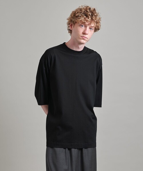 LOEFF（ロエフ）の「＜LOEFF＞スビンコットン ショートスリーブ Tシャツ MEN’S（Tシャツ/カットソー・メンズ・ホワイト/ダークブラウン/オレンジ/ブラック・1/2）」の5枚目の写真