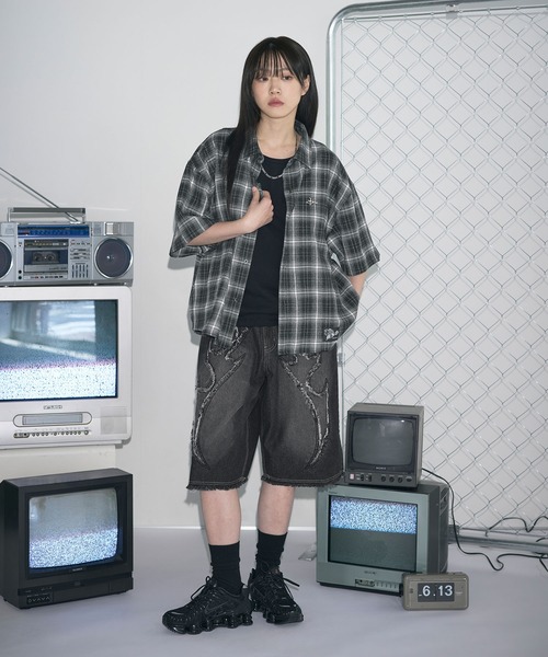 MSG(エムエスジー)の「Buyer's Select/バイアス&トライバルフリンジ5ポケットBIGショーツ(その他パンツ・メンズ・ブラック系/ブラック系2/ネイビー系/ネイビー系2・M/L)」の18枚目の写真