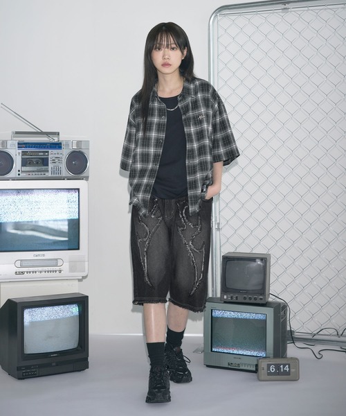 MSG(エムエスジー)の「Buyer's Select/バイアス&トライバルフリンジ5ポケットBIGショーツ(その他パンツ・メンズ・ブラック系/ブラック系2/ネイビー系/ネイビー系2・M/L)」の21枚目の写真