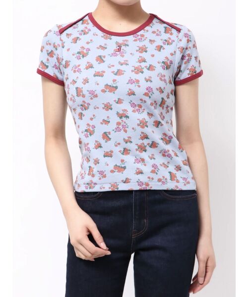 jouetie（ジュエティ）の「【Miller×jouetie】クルーネックTシャツ（Tシャツ/カットソー・レディース・ブルー/アイボリー/ブラック・MEDIUM）」の7枚目の写真