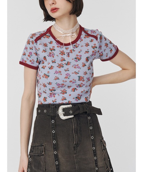 jouetie（ジュエティ）の「【Miller×jouetie】クルーネックTシャツ（Tシャツ/カットソー・レディース・ブルー/アイボリー/ブラック・MEDIUM）」の3枚目の写真