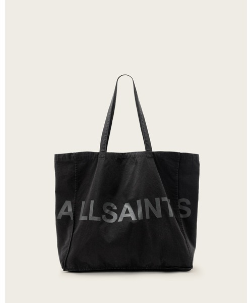 【ALLSAINTS】ラージロゴ トートバッグ オーガニックコットン 黒 ALLSAINTS トートバッグ BIGGY LARGE TOTE BAG | ラージ トート