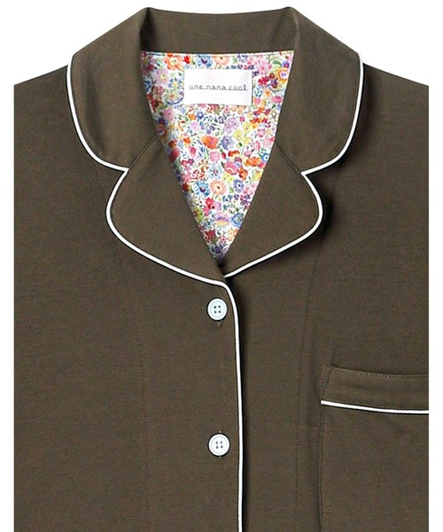 une nana cool(ウンナナクール)の「【綿100%】強撚天竺半袖パジャマ MADE WITH LIBERTY FABRIC(ルームウェア/パジャマ・レディース・バイオレット/オリーブ/スモークピンク/ライトグリーン/オレンジ/レッドパープル・M/L)」の8枚目の写真