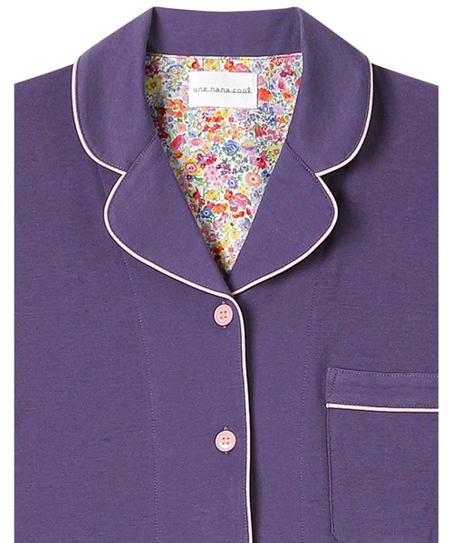 une nana cool(ウンナナクール)の「【綿100%】強撚天竺半袖パジャマ MADE WITH LIBERTY FABRIC(ルームウェア/パジャマ・レディース・バイオレット/オリーブ/スモークピンク/ライトグリーン/オレンジ/レッドパープル・M/L)」の15枚目の写真