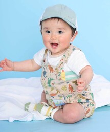 SLAP SLIP BABY（スラップスリップベビー）の「【お揃い】恐竜海モチーフ総柄サロペット+海のいきものプリントボディミニセットベビー(70~80cm)（その他ベビーウェア）」