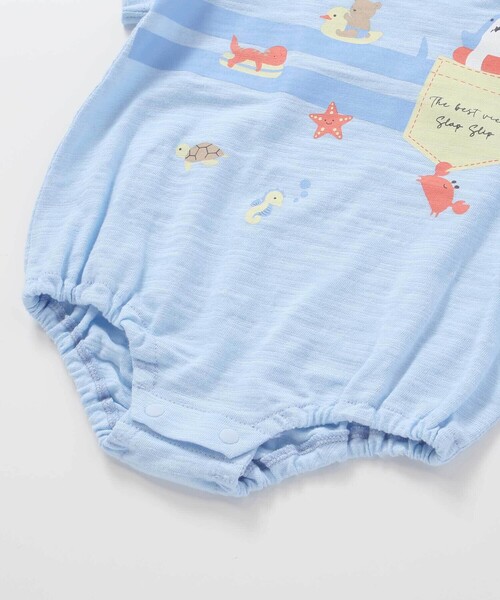 SLAP SLIP BABY（スラップスリップベビー）の「【お揃い】恐竜海モチーフ総柄サロペット+海のいきものプリントボディミニセットベビー(70~80cm)（その他ベビーウェア・キッズ・ベージュ系その他/ホワイト系その他2・80ｃｍ/70cm）」の11枚目の写真