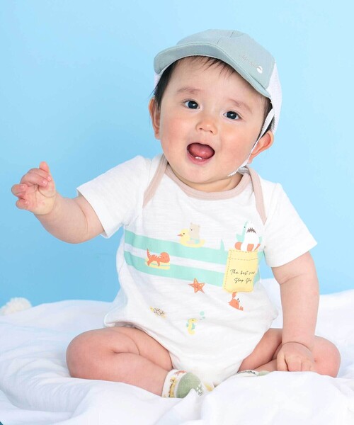 SLAP SLIP BABY（スラップスリップベビー）の「【お揃い】恐竜海モチーフ総柄サロペット+海のいきものプリントボディミニセットベビー(70~80cm)（その他ベビーウェア・キッズ・ベージュ系その他/ホワイト系その他2・80ｃｍ/70cm）」の22枚目の写真