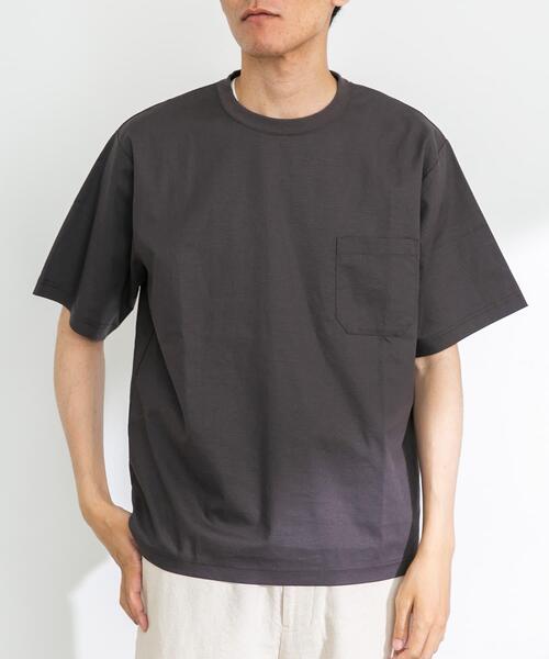 URBAN RESEARCH Sonny Label（アーバンリサーチサニーレーベル）の「『接触冷感/イージーケア』リネン混ショートスリーブTシャツ（Tシャツ/カットソー・メンズ・ホワイト系その他/チャコールグレー/ネイビー/ブラック・MEDIUM/LARGE/X-LARGE）」の3枚目の写真