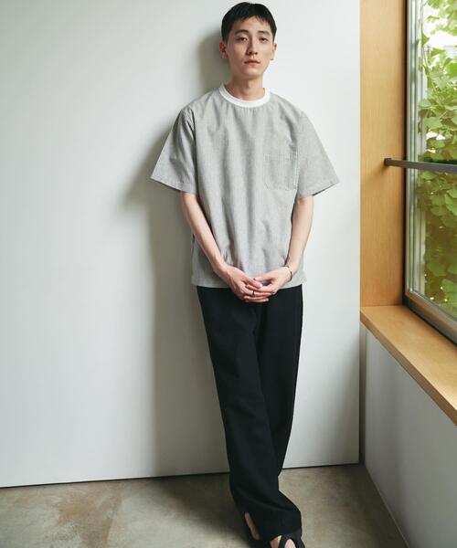 URBAN RESEARCH Sonny Label（アーバンリサーチサニーレーベル）の「『接触冷感/イージーケア』リネン混ショートスリーブTシャツ（Tシャツ/カットソー・メンズ・ホワイト系その他/チャコールグレー/ネイビー/ブラック・MEDIUM/LARGE/X-LARGE）」の7枚目の写真