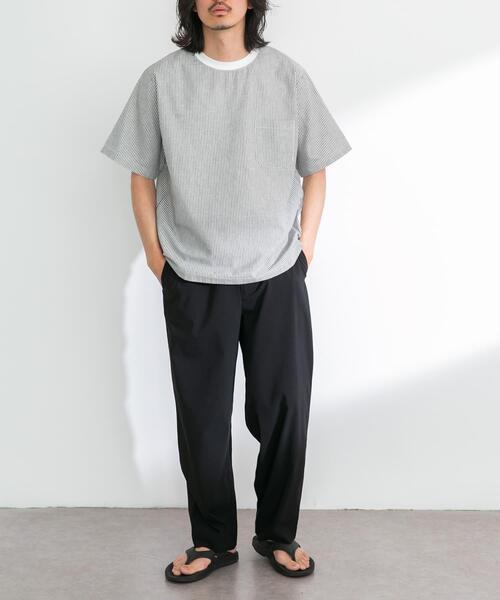 URBAN RESEARCH Sonny Label（アーバンリサーチサニーレーベル）の「『接触冷感/イージーケア』リネン混ショートスリーブTシャツ（Tシャツ/カットソー・メンズ・ホワイト系その他/チャコールグレー/ネイビー/ブラック・MEDIUM/LARGE/X-LARGE）」の8枚目の写真