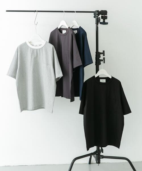 URBAN RESEARCH Sonny Label（アーバンリサーチサニーレーベル）の「『接触冷感/イージーケア』リネン混ショートスリーブTシャツ（Tシャツ/カットソー・メンズ・ホワイト系その他/チャコールグレー/ネイビー/ブラック・MEDIUM/LARGE/X-LARGE）」の9枚目の写真
