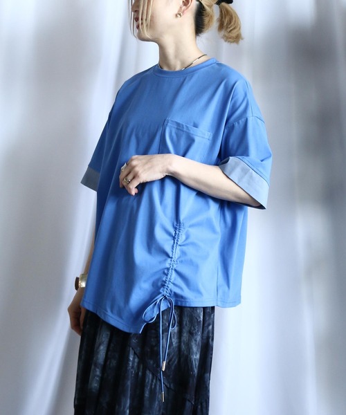 tシャツ 袖切替シャーリングTシャツ レディース 袖切替シャーリングTシャツ（Tシャツ/カットソー）｜BITTOKO