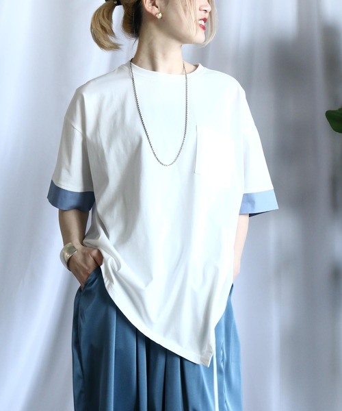 tシャツ 袖切替シャーリングTシャツ レディース 袖切替シャーリングTシャツ（Tシャツ/カットソー）｜BITTOKO