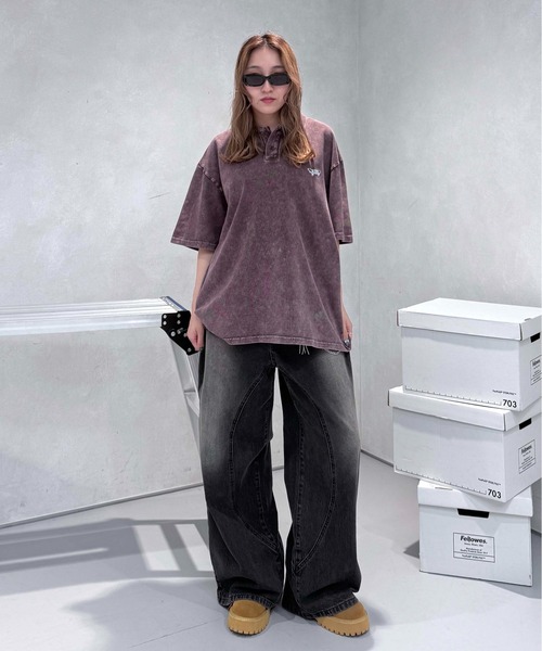 sedacle（セダクル）の「加工鹿の子配色ポロシャツ（Tシャツ/カットソー・レディース・アイボリー/ブラウン/チャコールグレー・SMALL/MEDIUM/LARGE）」の16枚目の写真