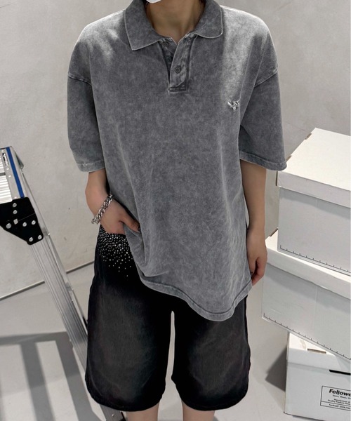 sedacle（セダクル）の「加工鹿の子配色ポロシャツ（Tシャツ/カットソー・レディース・アイボリー/ブラウン/チャコールグレー・SMALL/MEDIUM/LARGE）」の21枚目の写真