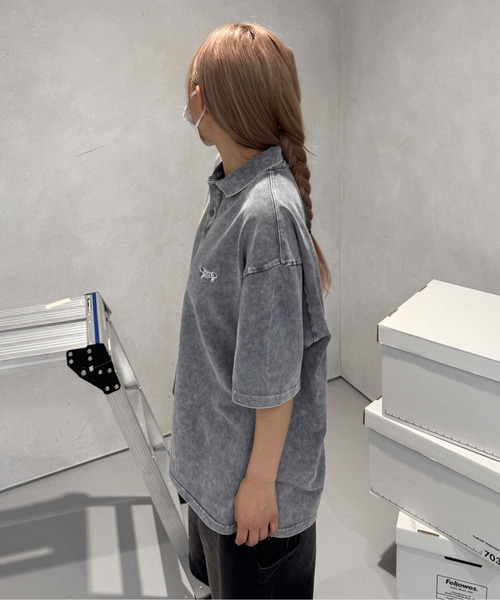 sedacle（セダクル）の「加工鹿の子配色ポロシャツ（Tシャツ/カットソー・レディース・アイボリー/ブラウン/チャコールグレー・SMALL/MEDIUM/LARGE）」の22枚目の写真
