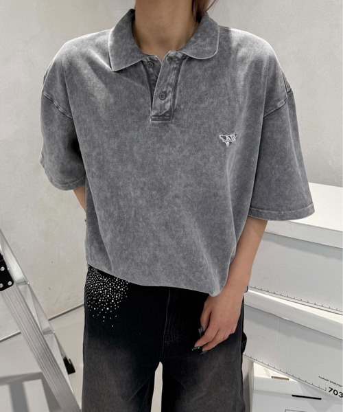 sedacle（セダクル）の「加工鹿の子配色ポロシャツ（Tシャツ/カットソー・レディース・アイボリー/ブラウン/チャコールグレー・SMALL/MEDIUM/LARGE）」の20枚目の写真