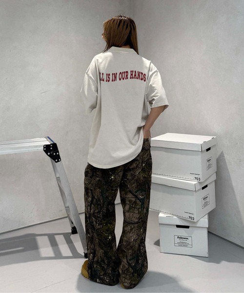 sedacle（セダクル）の「加工鹿の子配色ポロシャツ（Tシャツ/カットソー・レディース・アイボリー/ブラウン/チャコールグレー・SMALL/MEDIUM/LARGE）」の11枚目の写真
