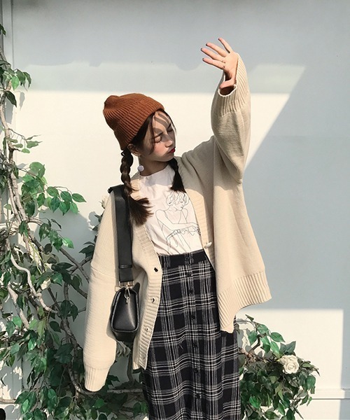 WARAIJOGO(ワライジョウゴ)の「ミドル丈ニットカーディガン(NEZ)(カーディガン/ボレロ・レディース・ホワイト/ベージュ・FREE)」の17枚目の写真
